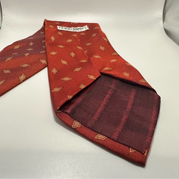 Vintage Giorgio Armani Silk Geometric Classic Designer Cravate Tie 60” 3.75” - Picture 4 of 7